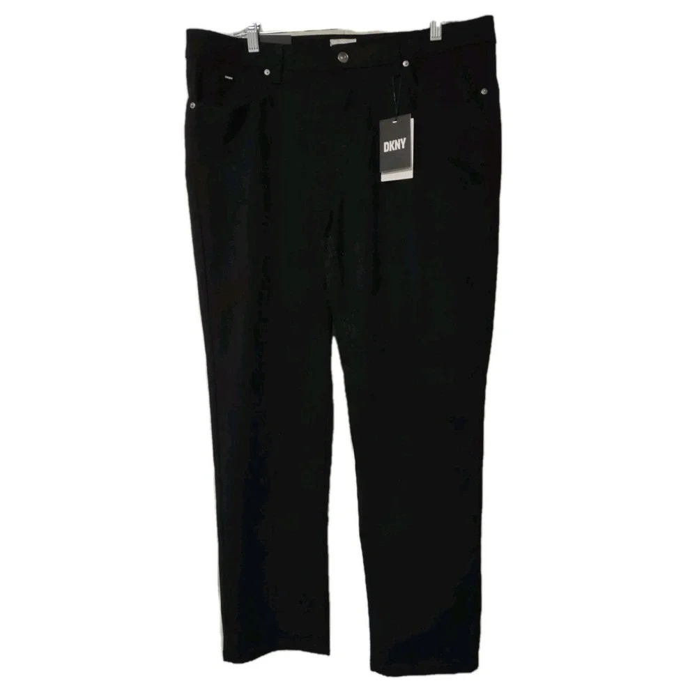 DKNY Pants 36x30 Mens Slim Fit Ultimate Stretch Black Norm Core Streetwear Edgy